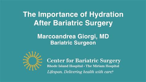 The Importance Of Hydration After Bariatric Surgery Youtube