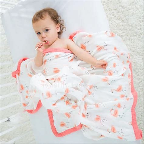 Four Layer 100 Bamboo Baby Blanket Newborn Baby Swaddling Super Comfy