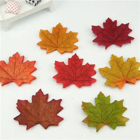 100pcs Artificial Silk Maple Leaves For Home Wedding Party Decoration