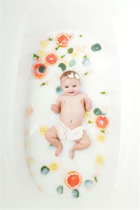 Benefits of a breast milk bath. Milk Bath Baby Photos | Baby milk bath, Milk bath photos ...