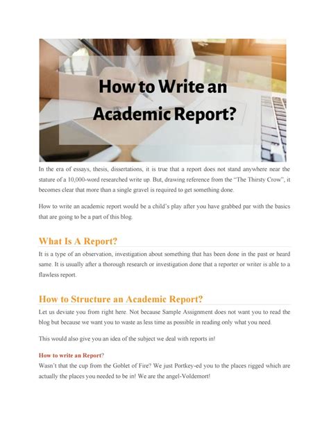 How To Write An Academic Report By Sample Assignment Issuu