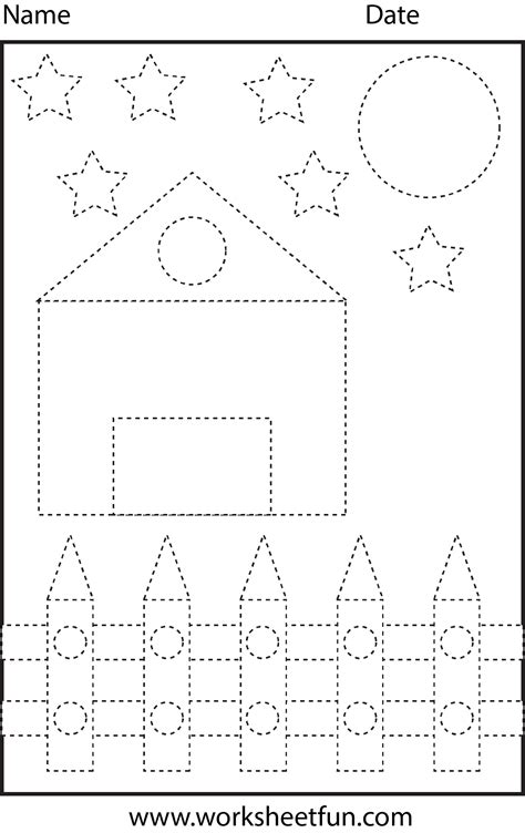 Picture Tracing Shapes 1 Worksheet Free Printable Worksheets