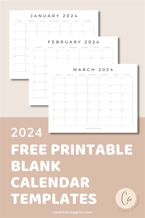 2024 Blank Calendar Templates | Free Printable