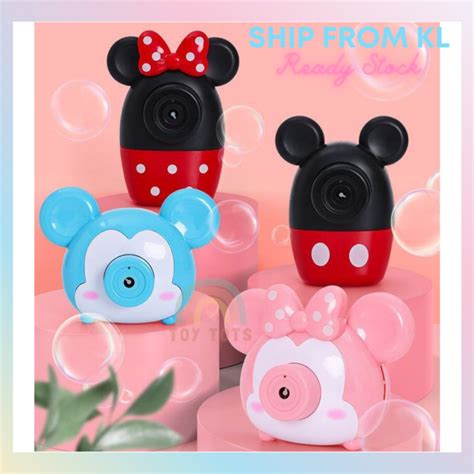 Automatic Mickey And Minnie Mouse Bubble Camera Machine W Sound And