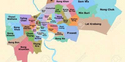 Bangkok district map - Map of bangkok district (Thailand)