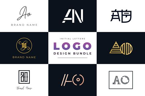Set Of Collection Initial Letters Ao Logo Design 2929216 Vector Art At