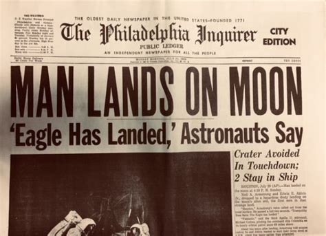 man lands on moon 1969 newspaper reprint amnh store