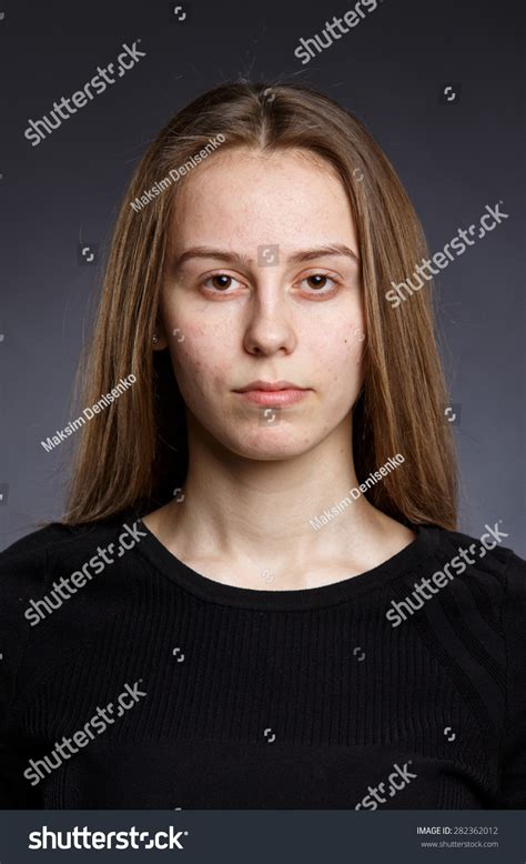 Clean Face Of Young Girl No Makeup Studio Royalty Free Stock Photo