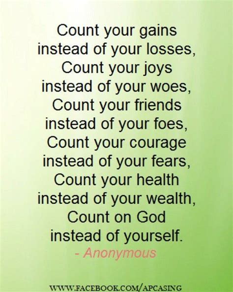Count Your Blessings All Quotes Quotable Quotes Cute Quotes Great