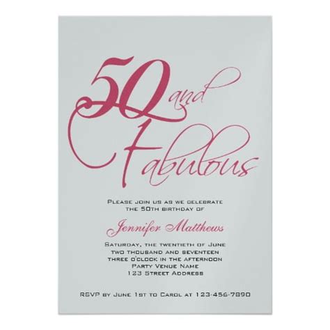 Wording For 50th Birthday Invitations Download Hundreds Free