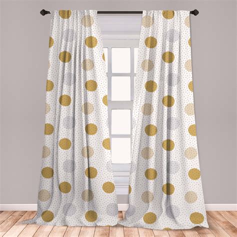 Abstract Curtains 2 Panels Set Hand Drawn Colorful Shapes Background