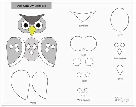 Pinecone Owl Craft Template Thirty One Ts Owl