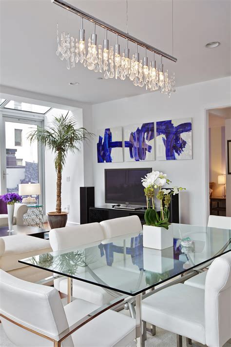 Tribeca Penthouse Marie Burgos Design Glass Dining Room Sets White