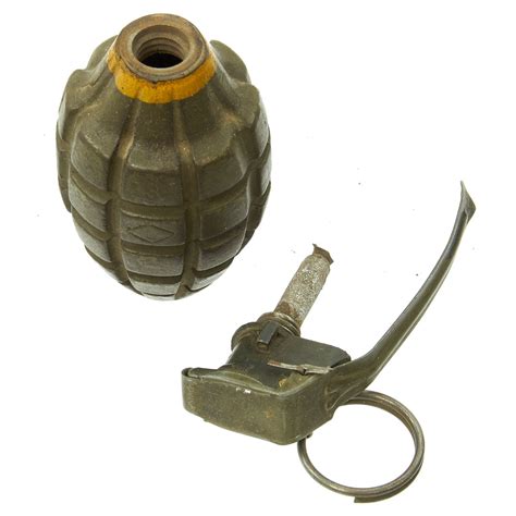 Original Us Wwii Mkii De Militarized Inert Pineapple Hand Grenade Wi