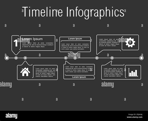 Timeline Infographics With Line Speech Bubbles Vector Eps10