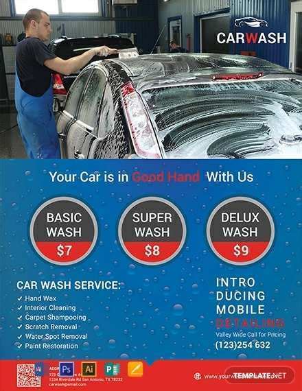 Home files print templates cards & invites. Car Wash Flyer Template Free - Cards Design Templates