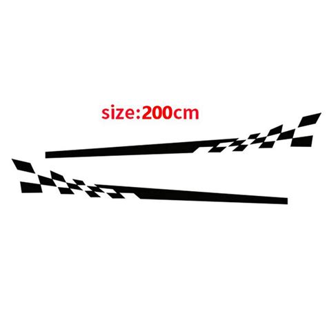 Buy Black 2pcs Side Body Stripes Racing Race Jdm Car Vinyl Sticker