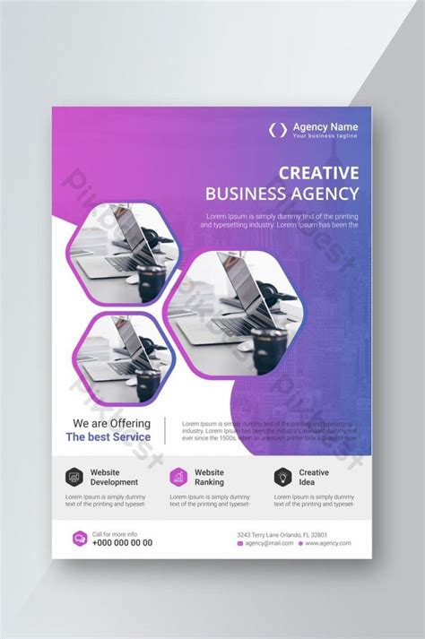 Corporate Business Flyer Poster Template With Gradient Colorbrochure