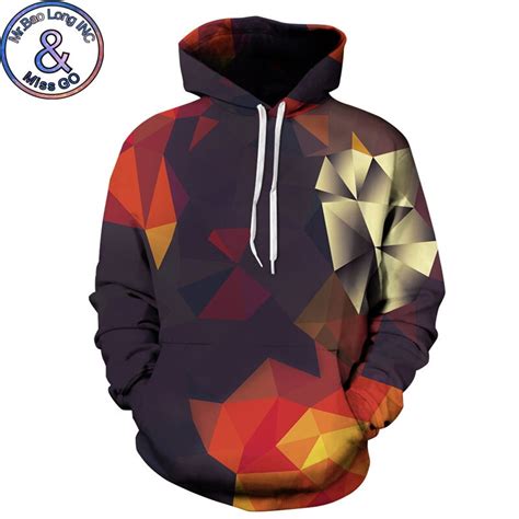 Colorful Geometric Print Hoodie Sweatshirt Men Women 2018 Funny 3d