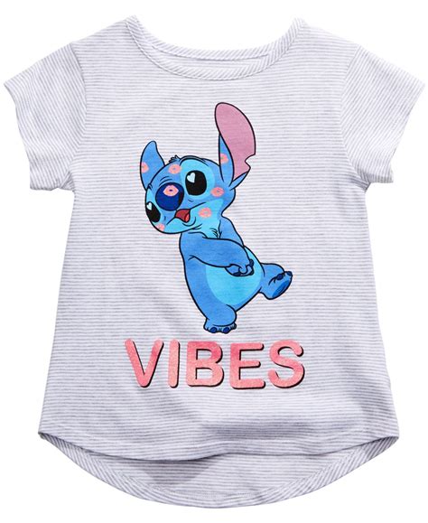 Disney Little Girls Stitch Vibes T Shirt Heather Gray Disney