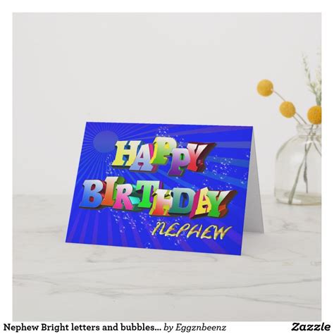 Birthday Cards Nephew Bright Letters And Bubbles Birthday Card