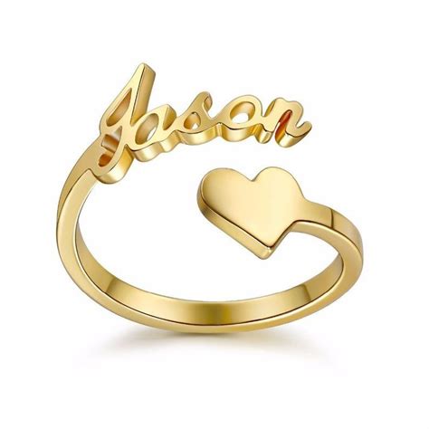 Customized Name Ring Custom Name Ring Handmade Name Ring Etsy Gold Earrings Ts Heart