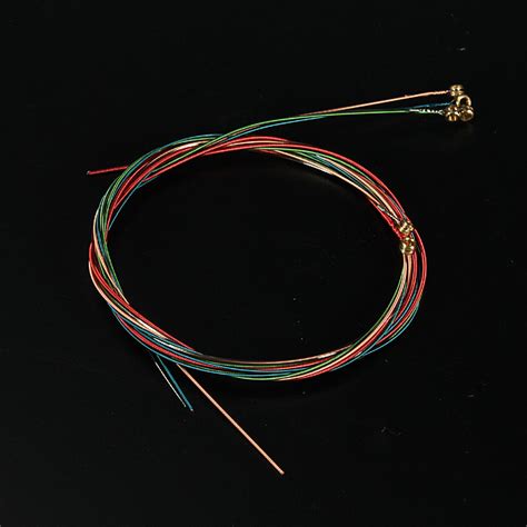 6 Rainbow Colorful Color Strings Set For Acoustic Guitar 1m Us265