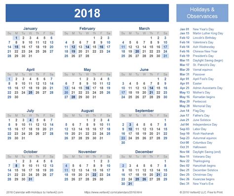 Download Free Printable 2018 Calendar Templates That You Can Easily