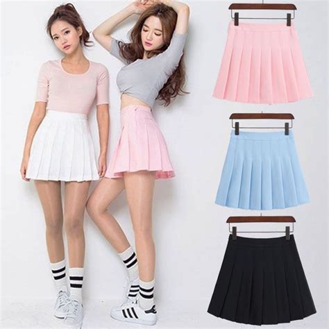 New Spring High Waist Ball Pleated Skirts Harajuku Denim Skirts