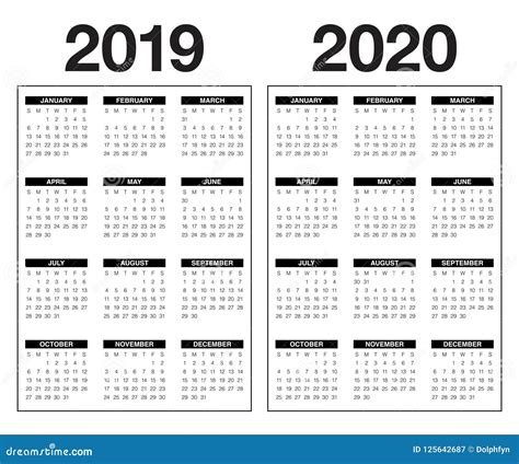 2018 2019 2020 Calendar Printable Template