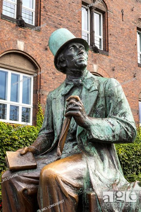 Hans Christian Andersen Statue Near City Hall Square Copenhagen