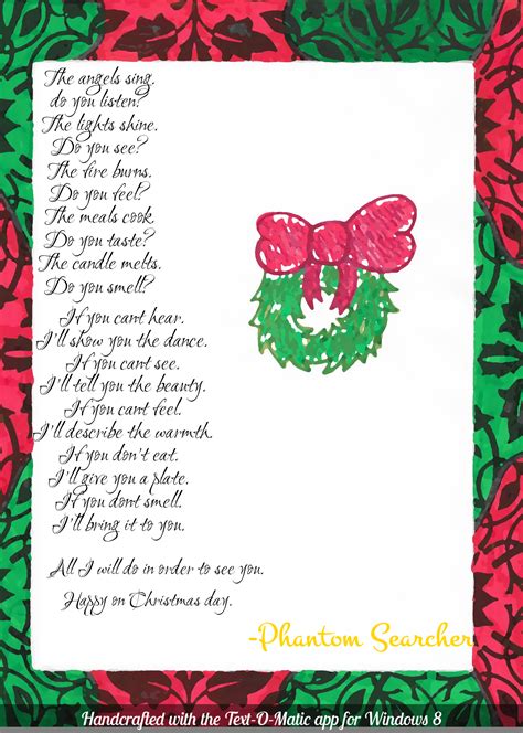 First Day Of Christmas Christmas Poem By Phantomsearcher On Deviantart