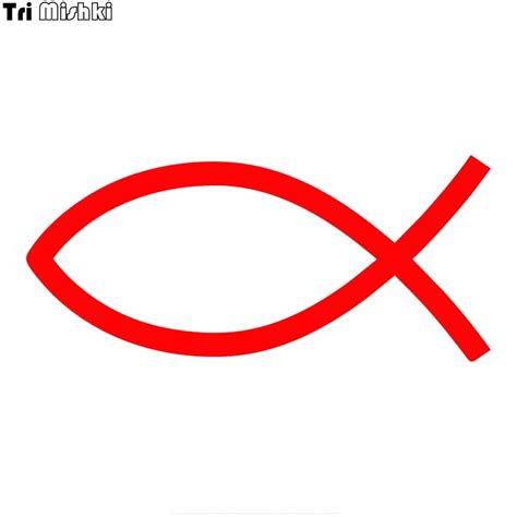 Tri Mishki Hzx1026 1567cm Red Christian Jesus Fish Symbol Car Sticker