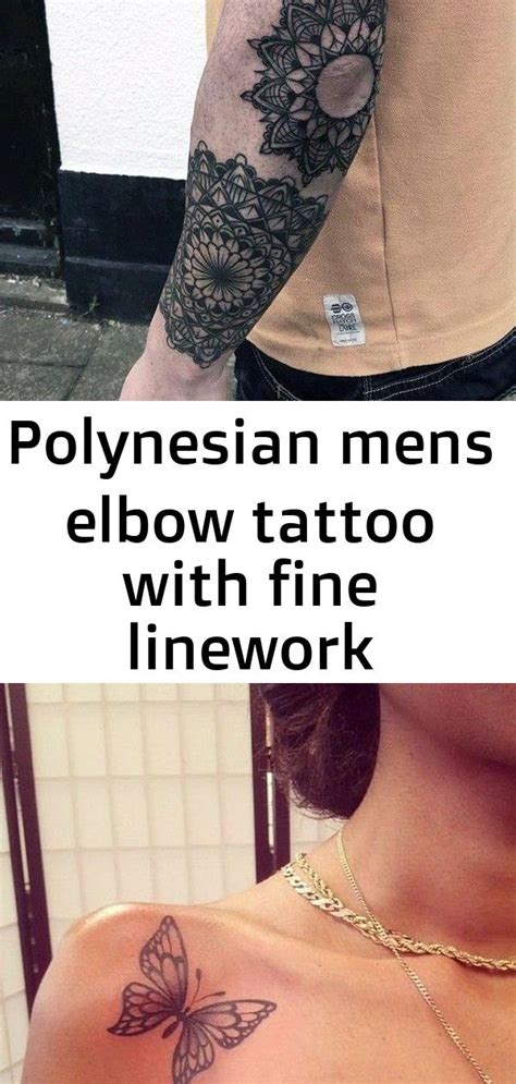 Polynesian Mens Elbow Tattoo With Fine Linework Tattoosformen Summer