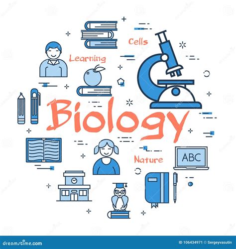 Blue Concept With Biology Subject Stock Vector Illustration Of Design