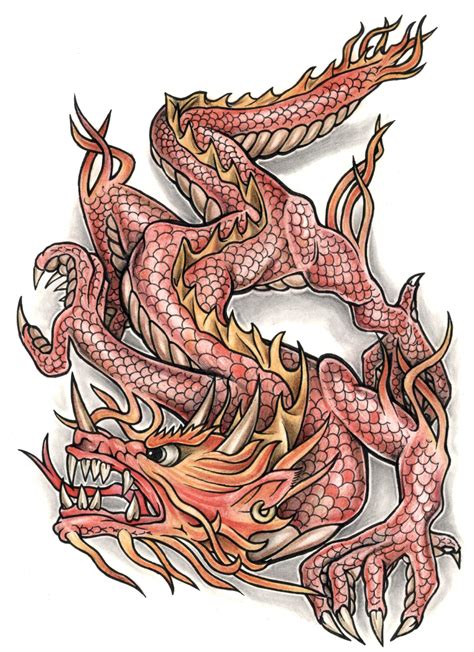 Coloured Dragon Tattoo Design Img14 Dragons Classic Tattoo Design
