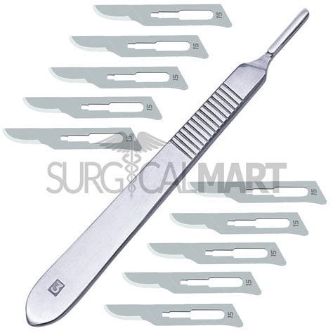 10 Sterile Surgical Blades 12 With Scalpel Knife Handle 3 Surgical Mart