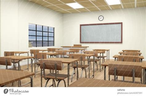 An Empty School Classroom Interior 3d Illustration A Royalty Free