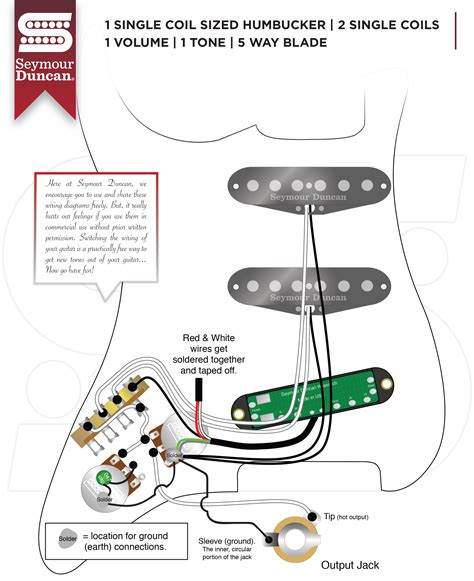 This will have the tone control in circuit for these 2 positions. Simple wiring diagram 5 way selector 1 volume 1 tone HSS (humbucker, single, single ...