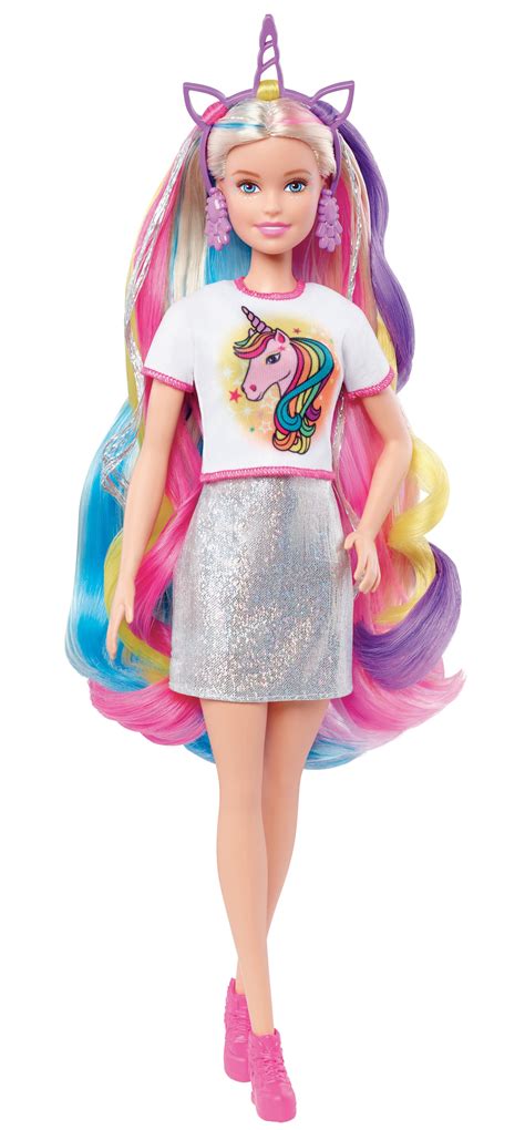 Barbie Lalka Baśniowa fryzura ze stylizacją na jednorożca lub syrenkę