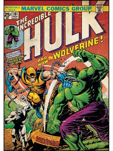 Incredible Hulk Vs Wolverine Comic Book Cover Wall Accent