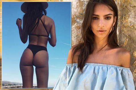 Emily Ratajkowski Treats Fans To Sexy Shots Of Her Pert Derri Re As She Enjoys Day At The Beach