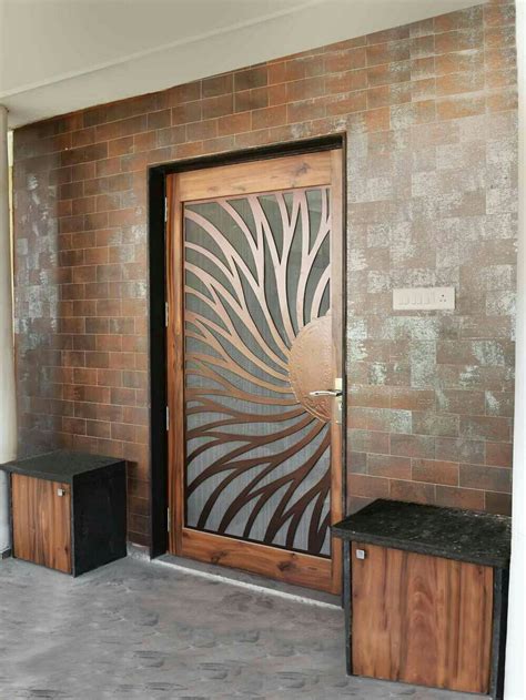 Sunshine Or Flower Inspired Door Modern Wooden Doors Wooden Main Door
