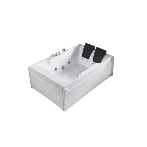 Empava 72 In Acrylic Flatbottom Whirlpool Bathtub In White Empv Jt367