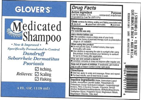 NDC 12022-010 Glovers Medicated Anti-dandruff Coal Tar