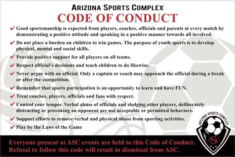 Code Of Conduct Arizona Sports Complex