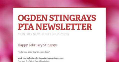 Ogden Stingrays Pta Newsletter Smore Newsletters For Education