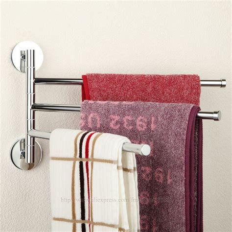See all towel bars from liberty hardware. Bathroom Brass Chrome Polished Three Bars Swivel Holders ...