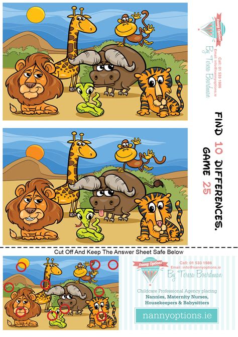 Games For Kids Find 10 Differences Game 25 Nanny Options By