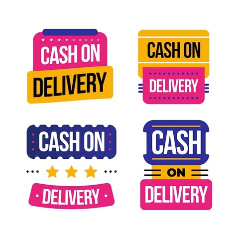 Free Vector Cash On Delivery Badge Collection